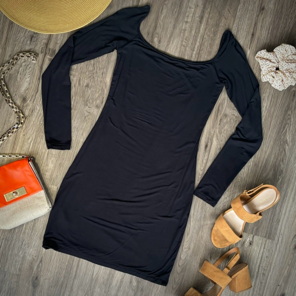 Aritzia Wilfred Free Medium Black Long Sleeve Mini Dress - Picture 6 of 7